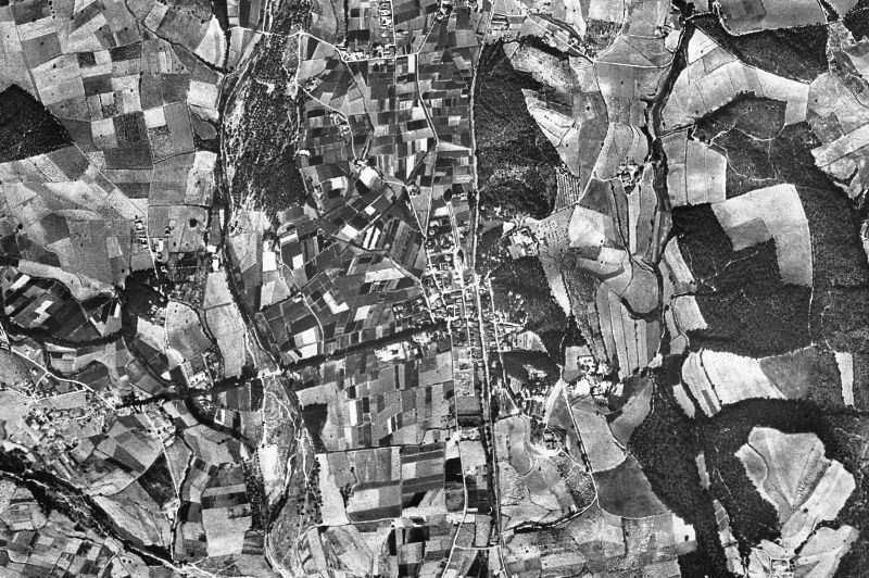 Ortofoto de 1956-1957 del núcleo de Palau-solità i Plegamans