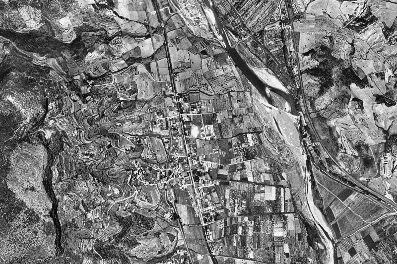 Ortofoto de 1956-1957 del núcleo de Pallejà