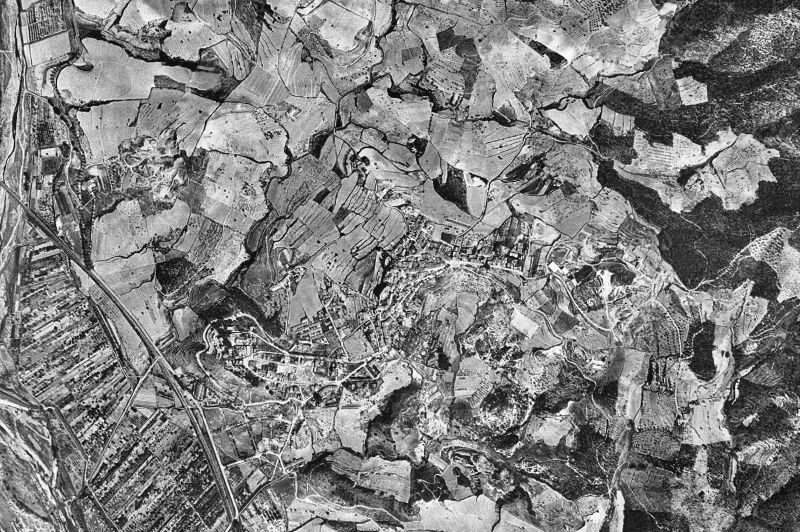 Ortofoto de 1956-1957 del núcleo de El Papiol