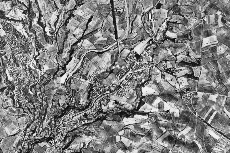 Ortofoto de 1956-1957 del núcleo de Piera