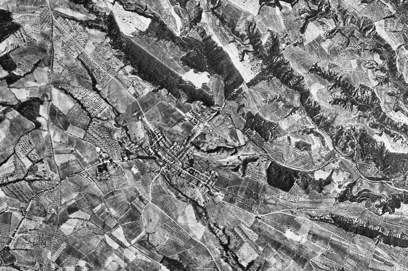 Ortofoto de 1956-1957 del núcleo de Els Hostalets de Pierola