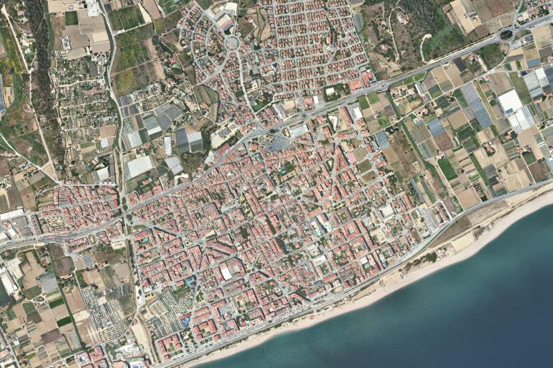 Ortofoto actual del núcleo de Pineda de Mar