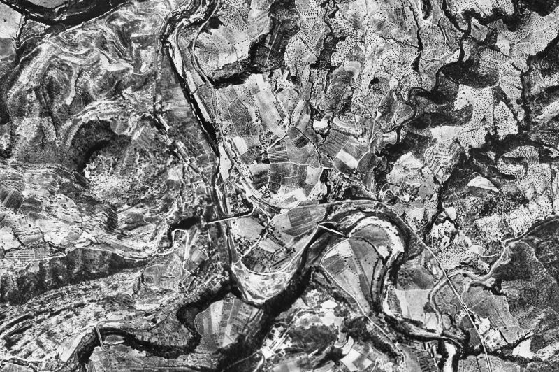Ortofoto de 1956-1957 del núcleo de La Pobla de Claramunt