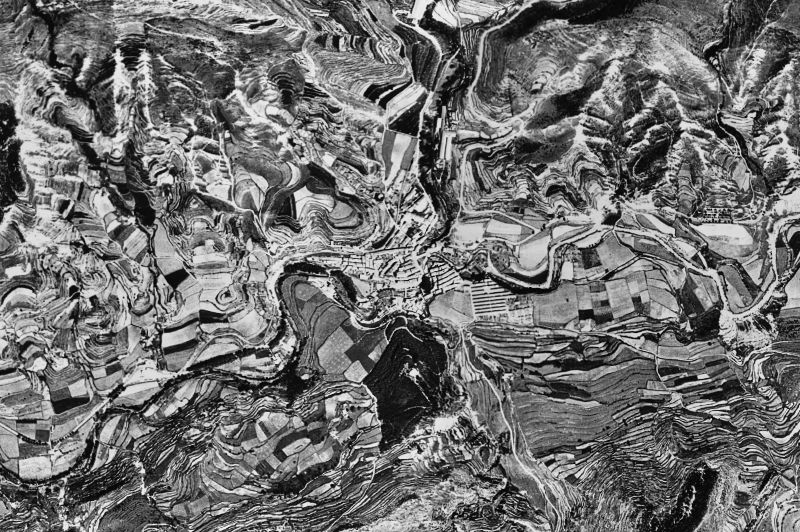 Ortofoto de 1956-1957 del núcleo de La Pobla de Lillet