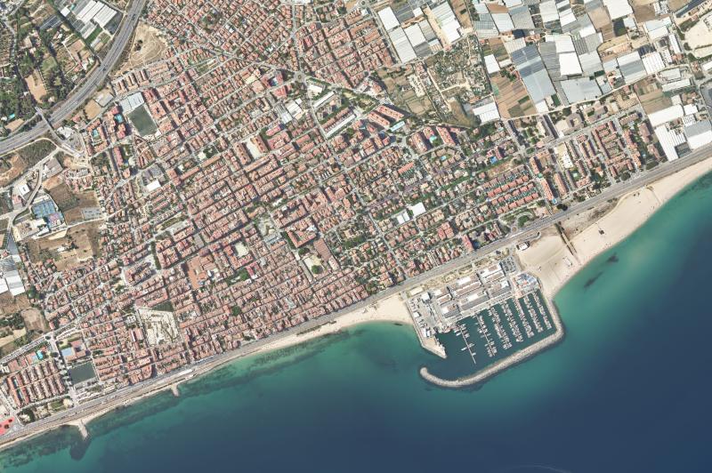 Ortofoto actual del núcleo de Premià de Mar