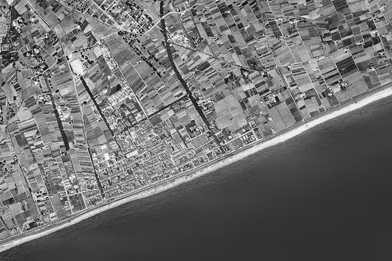 Ortofoto de 1956-1957 del núcleo de Premià de Mar