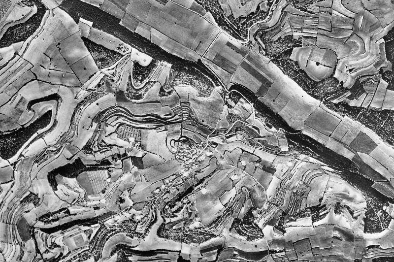 Ortofoto de 1956-1957 del núcleo de Pujalt
