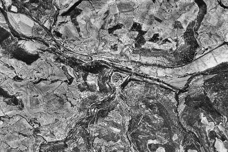 Ortofoto de 1956-1957 del núcleo de Rajadell