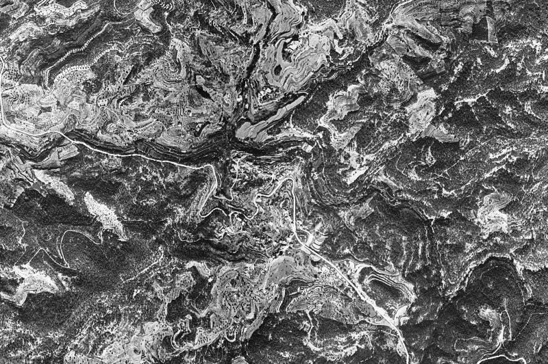 Ortofoto de 1956-1957 del núcleo de Rellinars