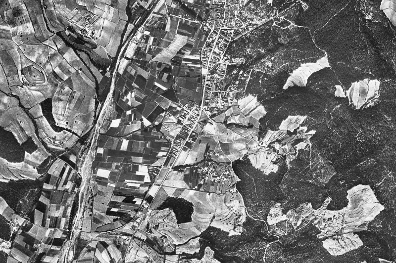 Ortofoto de 1956-1957 del núcleo de La Roca del Vallès
