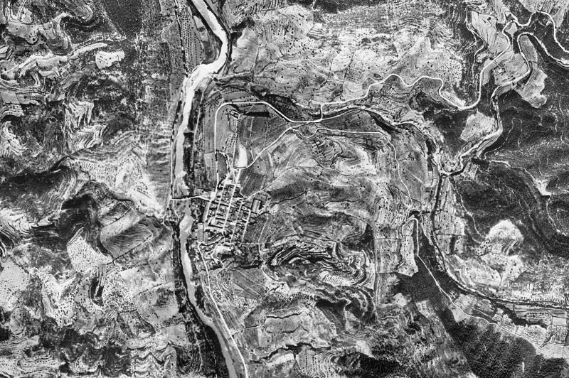 Ortofoto de 1956-1957 del núcleo de El Pont de Vilomara i Rocafort
