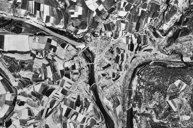 Ortofoto de 1956-1957 del núcleo de Roda de Ter