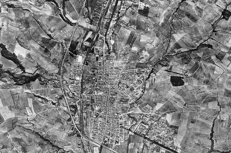 Ortofoto de 1956-1957 del núcleo de Rubí