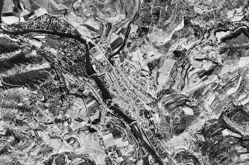 Ortofoto de 1956-1957 del núcleo de Sallent