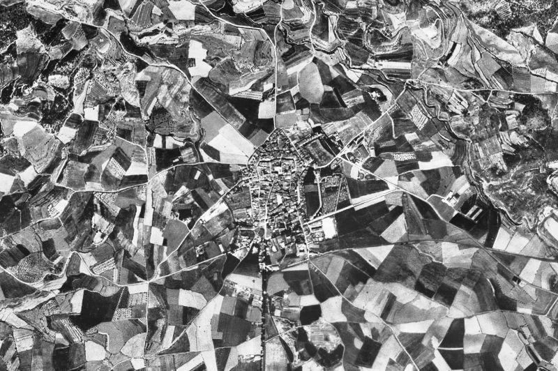 Ortofoto de 1956-1957 del núcleo de Santpedor