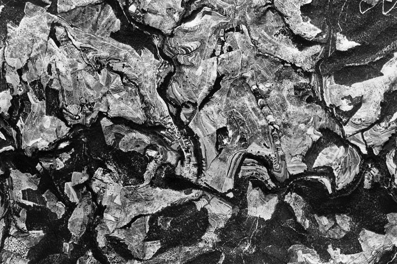 Ortofoto de 1956-1957 del núcleo de Sant Iscle de Vallalta