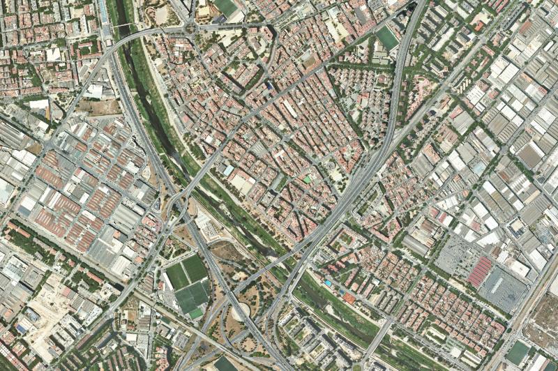 Ortofoto actual del núcleo de Sant Adrià de Besòs