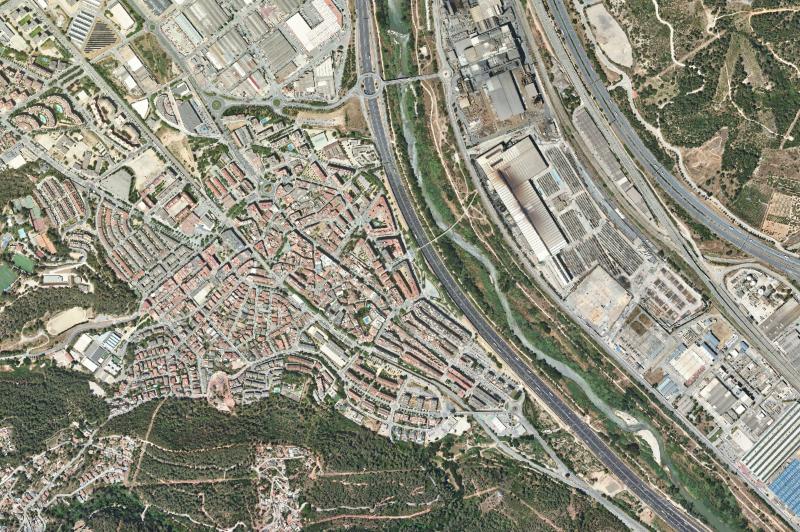 Ortofoto actual del núcleo de Sant Andreu de la Barca
