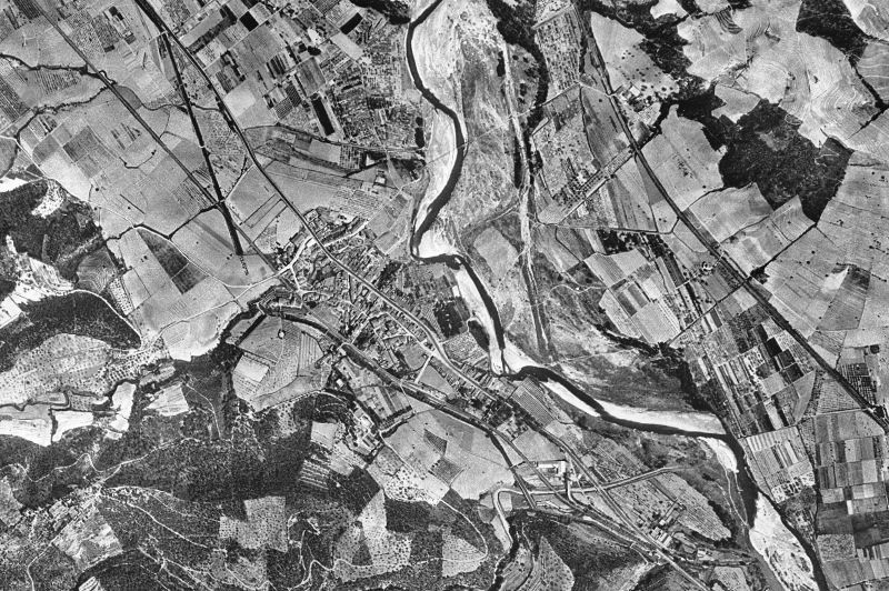 Ortofoto de 1956-1957 del núcleo de Sant Andreu de la Barca