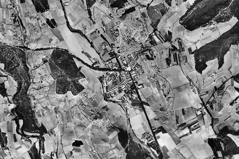 Ortofoto de 1956-1957 del núcleo de Sant Antoni de Vilamajor