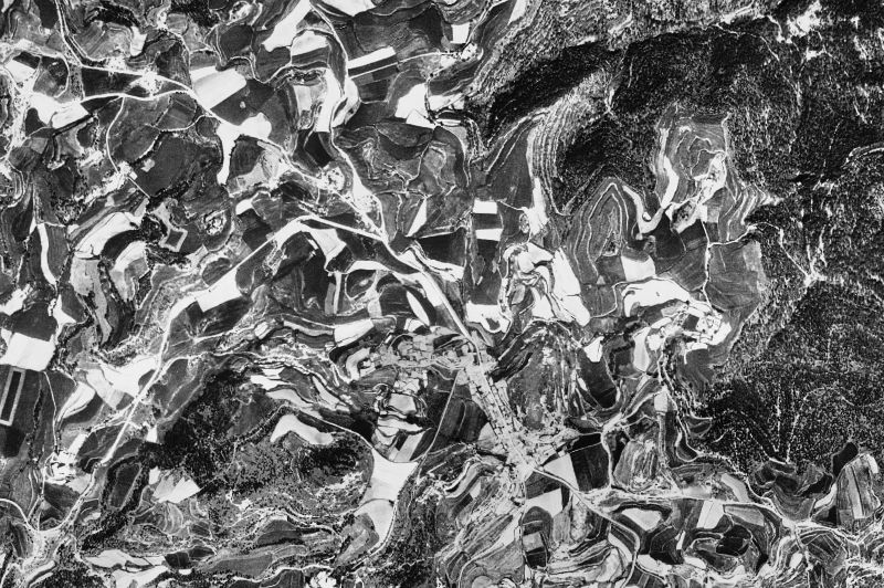 Ortofoto de 1956-1957 del núcleo de Sant Bartomeu del Grau