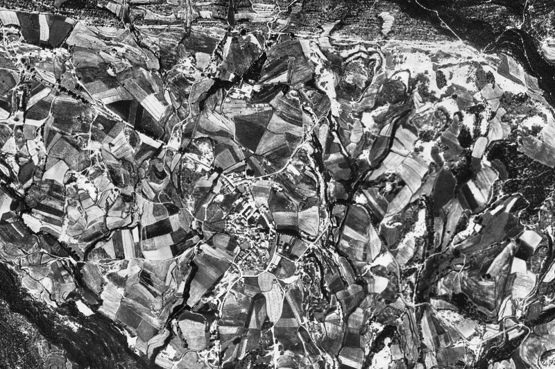 Ortofoto de 1956-1957 del núcleo de Sant Boi de Lluçanès
