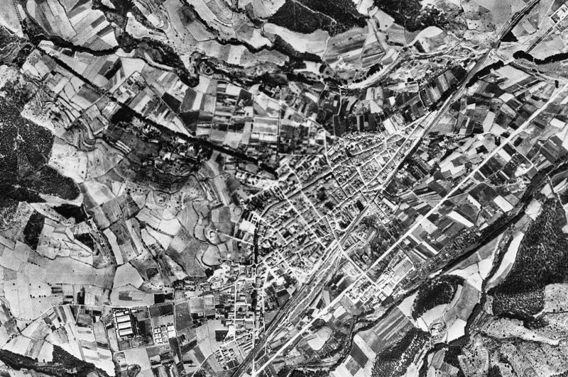 Ortofoto de 1956-1957 del núcleo de Sant Celoni