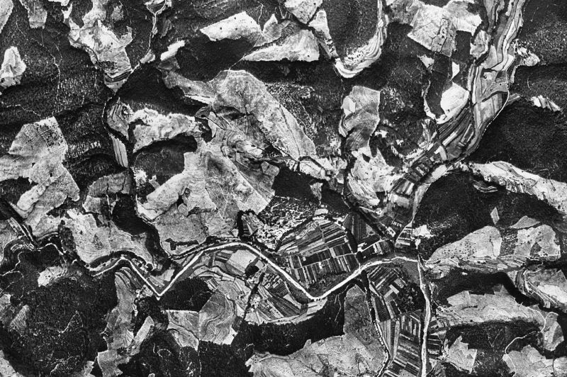 Ortofoto de 1956-1957 del núcleo de Sant Cebrià de Vallalta