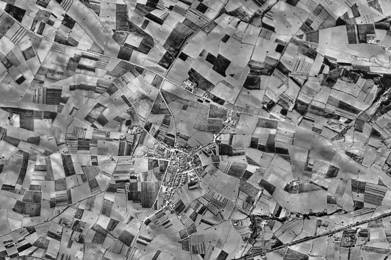 Ortofoto de 1956-1957 del núcleo de Sant Cugat Sesgarrigues
