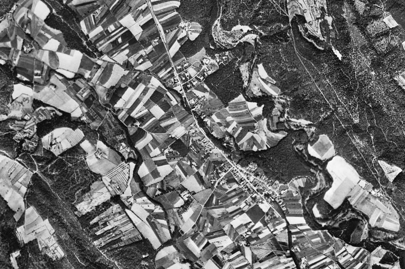 Ortofoto de 1956-1957 del núcleo de Sant Esteve de Palautordera
