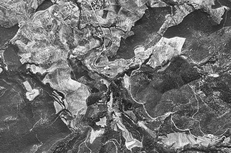 Ortofoto de 1956-1957 del núcleo de Sant Fost de Campsentelles