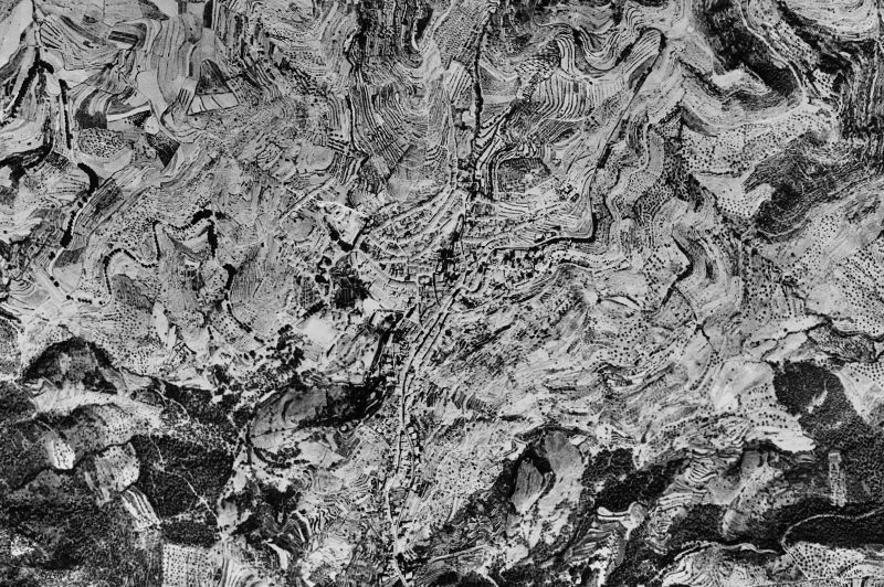 Ortofoto de 1956-1957 del núcleo de Sant Feliu de Codines