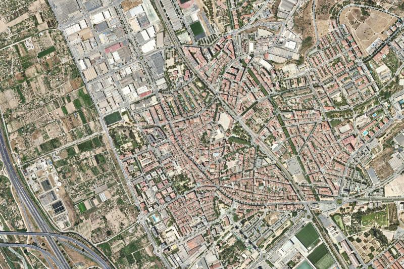 Ortofoto actual del núcleo de Sant Feliu de Llobregat