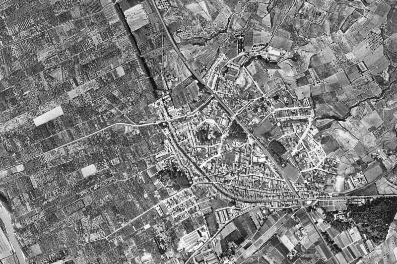 Ortofoto de 1956-1957 del núcleo de Sant Feliu de Llobregat