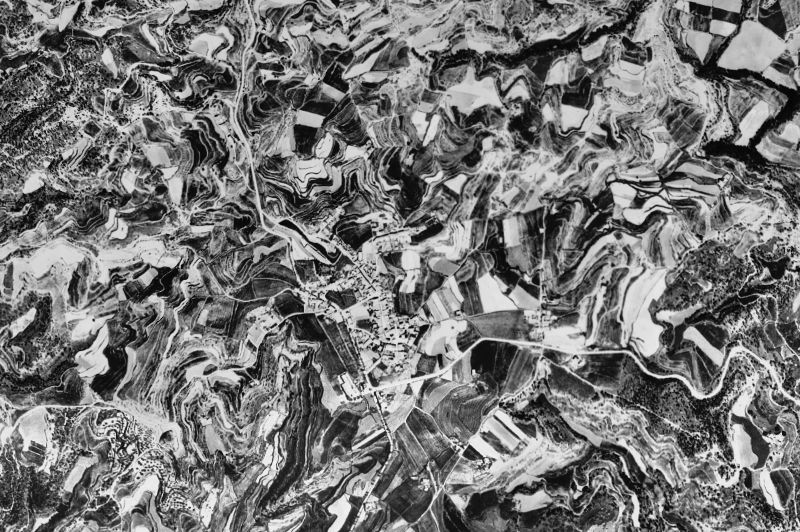 Ortofoto de 1956-1957 del núcleo de Sant Feliu Sasserra
