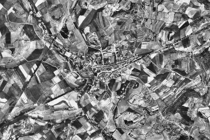 Ortofoto de 1956-1957 del núcleo de Sant Fruitós de Bages