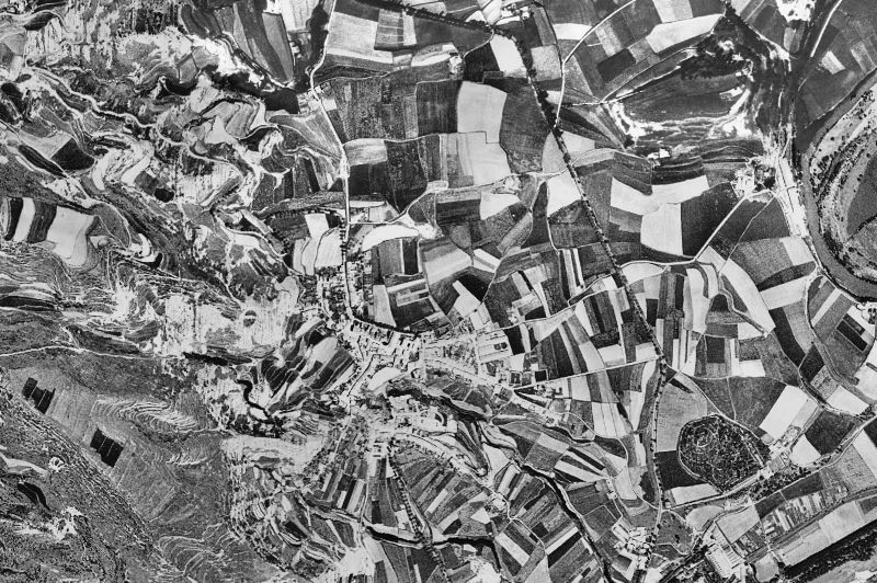 Ortofoto de 1956-1957 del núcleo de Sant Hipòlit de Voltregà