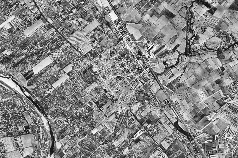 Ortofoto de 1956-1957 del núcleo de Sant Joan Despí