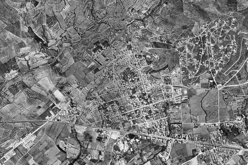 Ortofoto de 1956-1957 del núcleo de Sant Just Desvern