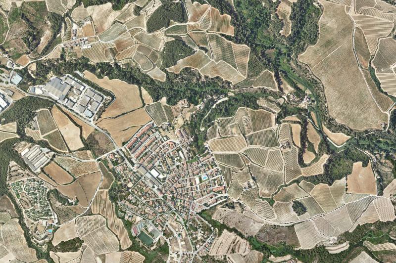 Ortofoto actual del núcleo de Sant Llorenç d'Hortons
