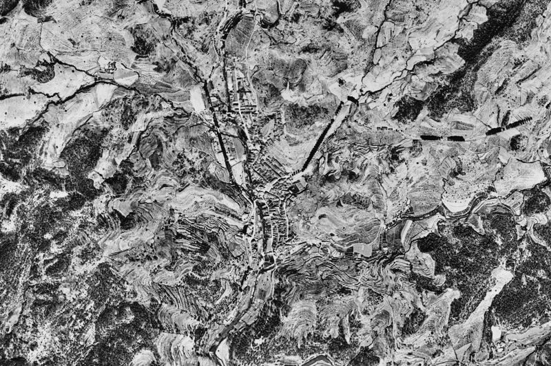 Ortofoto de 1956-1957 del núcleo de Sant Llorenç Savall