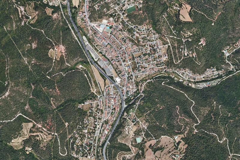 Ortofoto actual del núcleo de Sant Martí de Centelles
