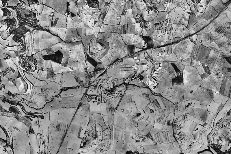 Ortofoto de 1956-1957 del núcleo de Sant Martí Sesgueioles