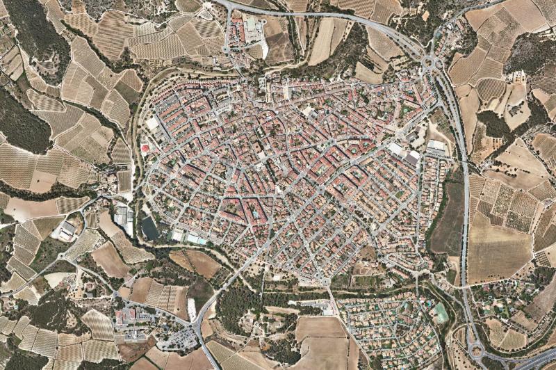 Ortofoto actual del núcleo de Sant Pere de Ribes