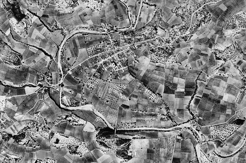 Ortofoto de 1956-1957 del núcleo de Sant Pere de Ribes