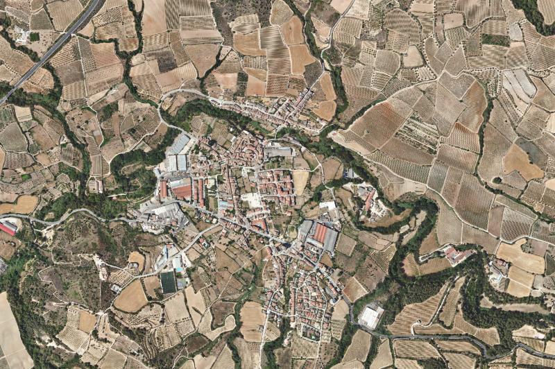 Ortofoto actual del núcleo de Sant Pere de Riudebitlles