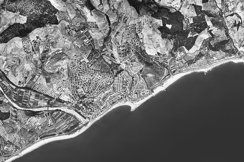Ortofoto de 1956-1957 del núcleo de Sant Pol de Mar