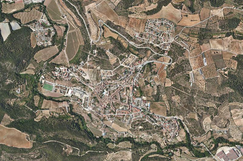 Ortofoto actual del núcleo de Sant Quintí de Mediona