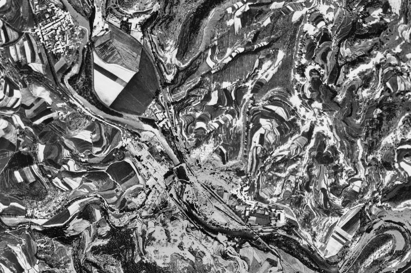 Ortofoto de 1956-1957 del núcleo de Sant Quirze de Besora
