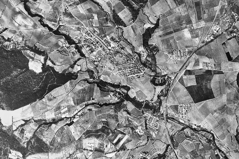 Ortofoto de 1956-1957 del núcleo de Sant Quirze del Vallès